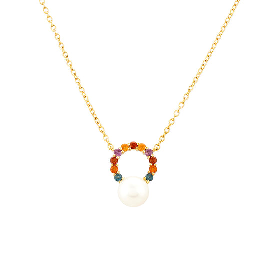 Arannyal Bevont Ezüst Nyaklánc Ametiszttel és Madeirai Citrinnel