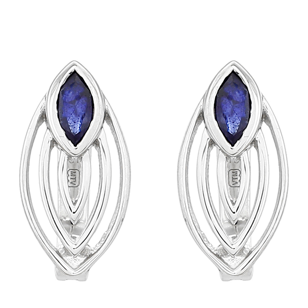 Ezüst Fülbevaló Thai Zafírral