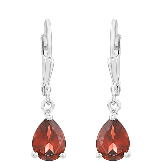 Ezüst Fülbevaló Gránáttal