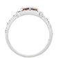 Ezüst Gyűrű Gránáttal és Fehér Topázzal
