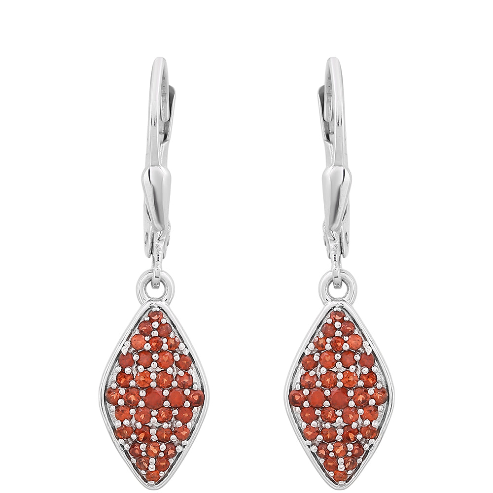 Ezüst Fülbevaló Gránáttal