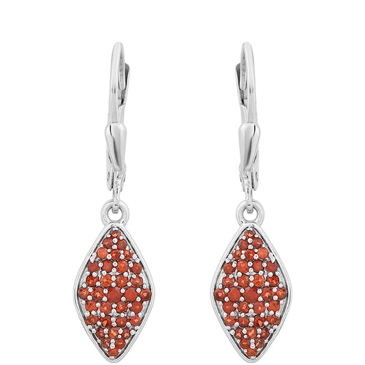 Ezüst Fülbevaló Gránáttal