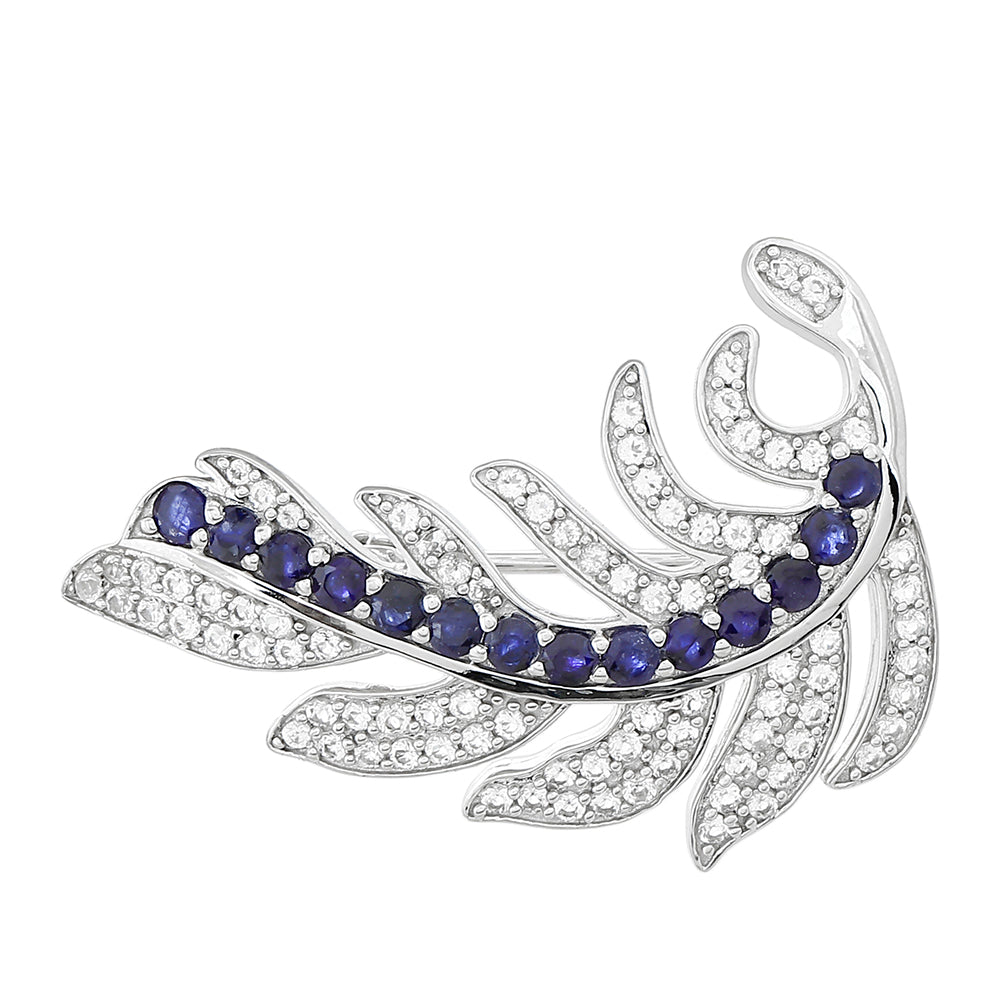 Ezüst Bross Thai Zafírral és Fehér Topázzal 1 