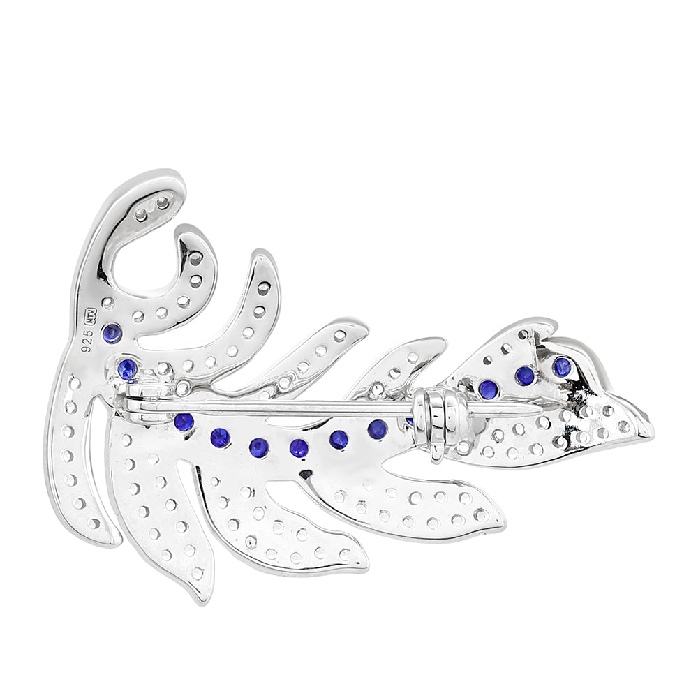 Ezüst Bross Thai Zafírral és Fehér Topázzal 2 