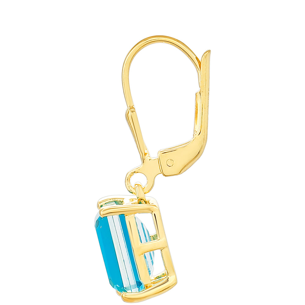 Arannyal Bevont Ezüst Fülbevaló Paraiba Kvarccal