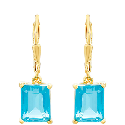 Arannyal Bevont Ezüst Fülbevaló Paraiba Kvarccal