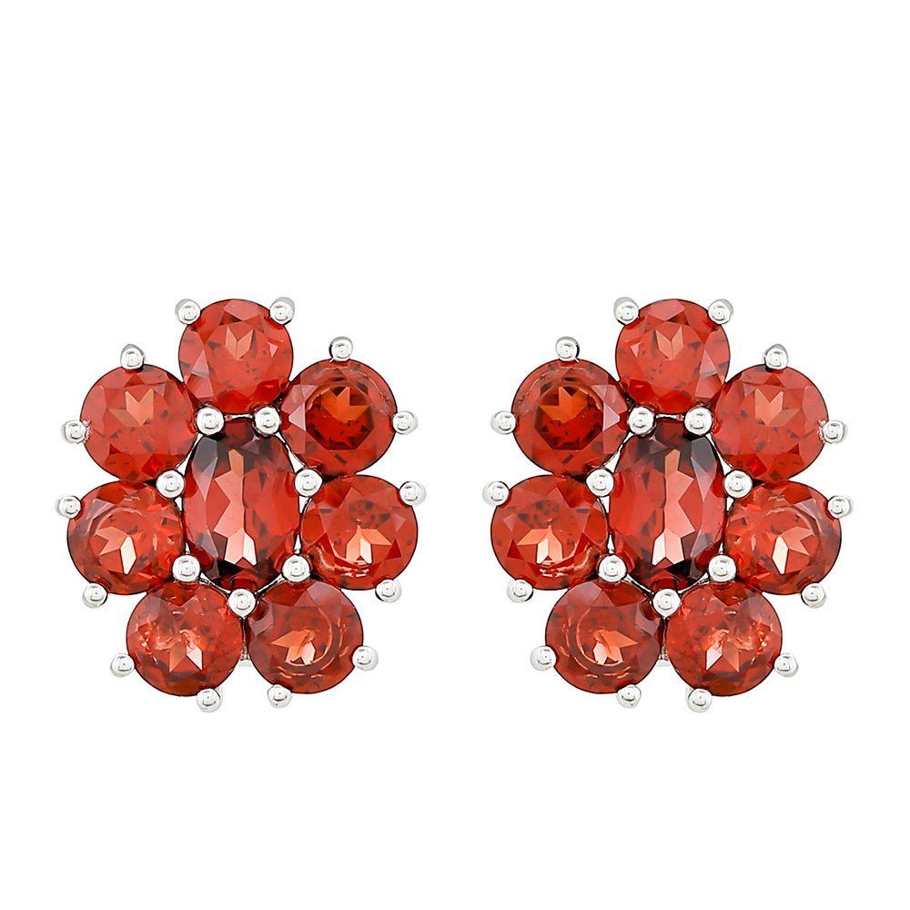 Ezüst Fülbevaló Gránáttal