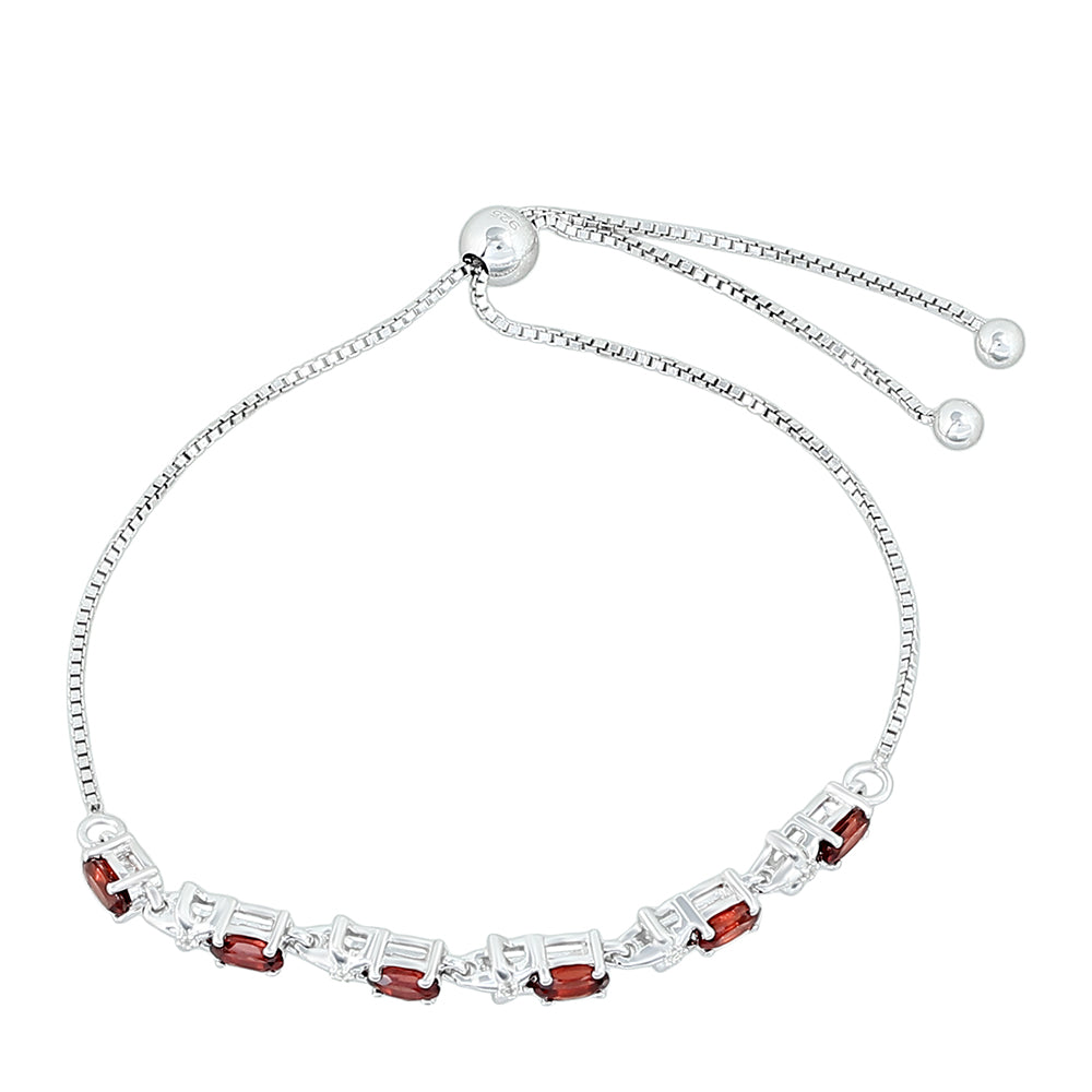 Ezüst Karkötő Gránáttal és Fehér Topázzal 2 
