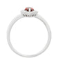 Ezüst Gyűrű Gránáttal és Fehér Topázzal