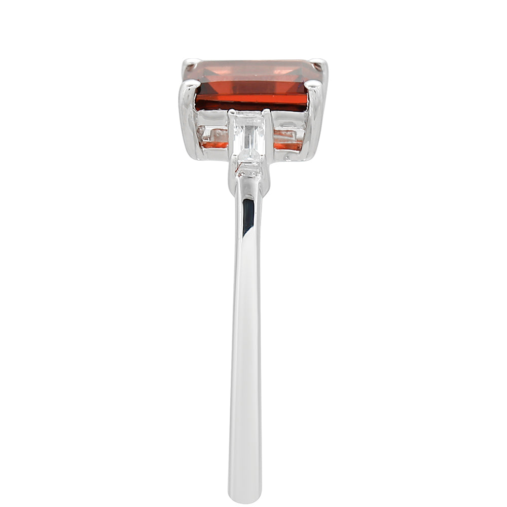 Ezüst Gyűrű Gránáttal és Fehér Topázzal