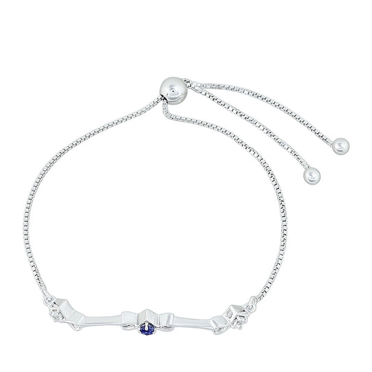 Ezüst Karkötő Thai Zafírral és Fehér Topázzal