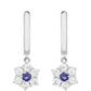 Ezüst Fülbevaló Thai Zafírral és Fehér Topázzal