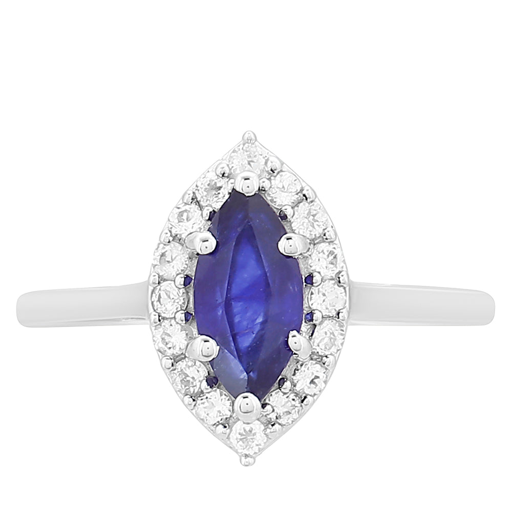 Ezüst Gyűrű Thai Zafírral és Fehér Topázzal 1 