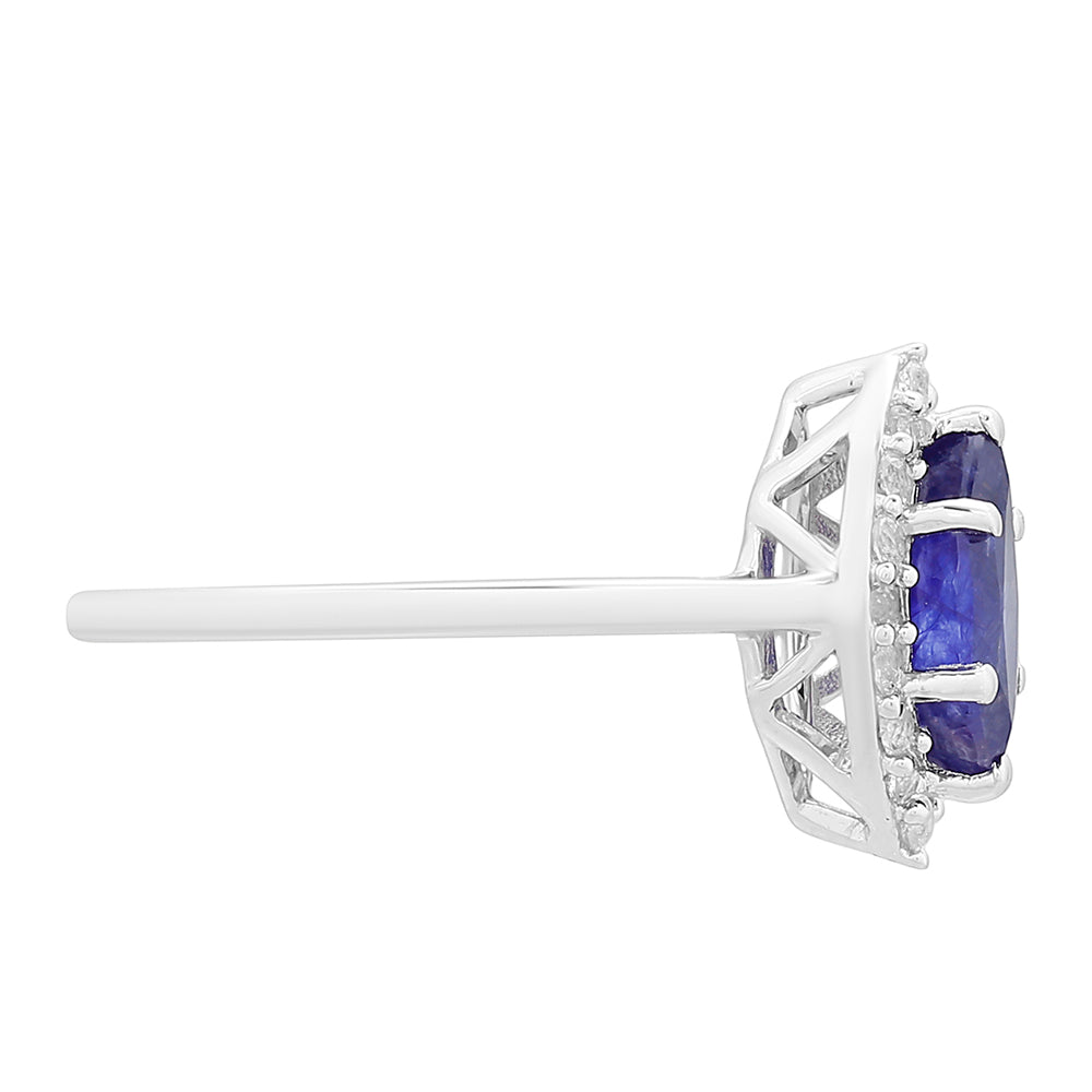 Ezüst Gyűrű Thai Zafírral és Fehér Topázzal 2 