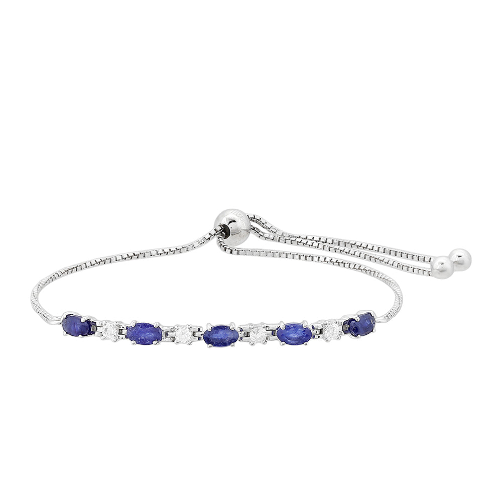 Ezüst Karkötő Thai Zafírral és Fehér Topázzal 1 