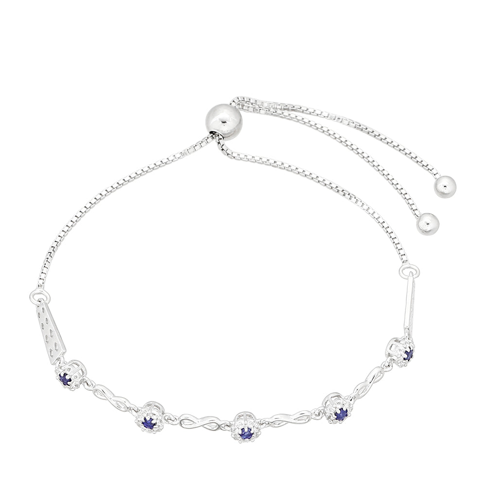 Ezüst Karkötő Thai Zafírral és Fehér Topázzal 2 