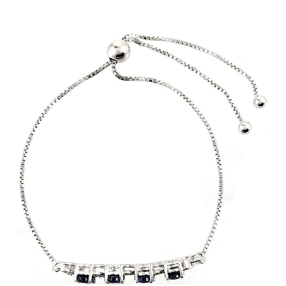Ezüst Karkötő Thai Zafírral és Fehér Topázzal 2 