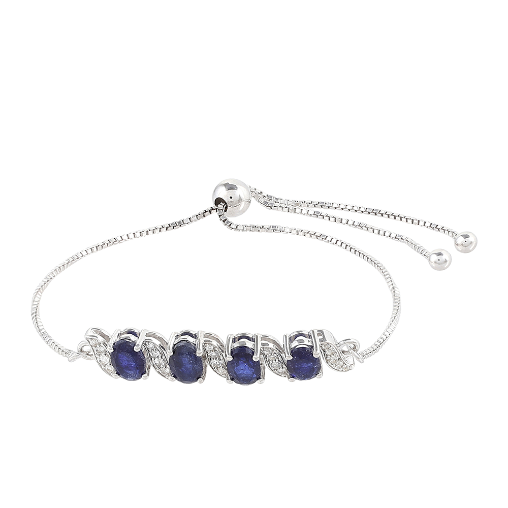 Ezüst Karkötő Thai Zafírral és Fehér Topázzal 1 