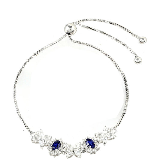 Ezüst Karkötő Thai Zafírral és Fehér Topázzal