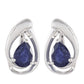 Ezüst Fülbevaló Thai Zafírral