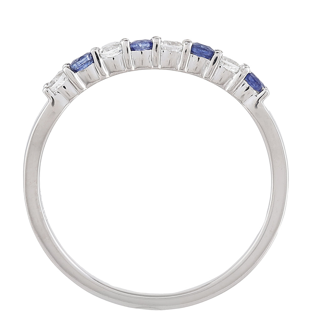 Ezüst Gyűrű Thai Zafírral és Fehér Topázzal 4 