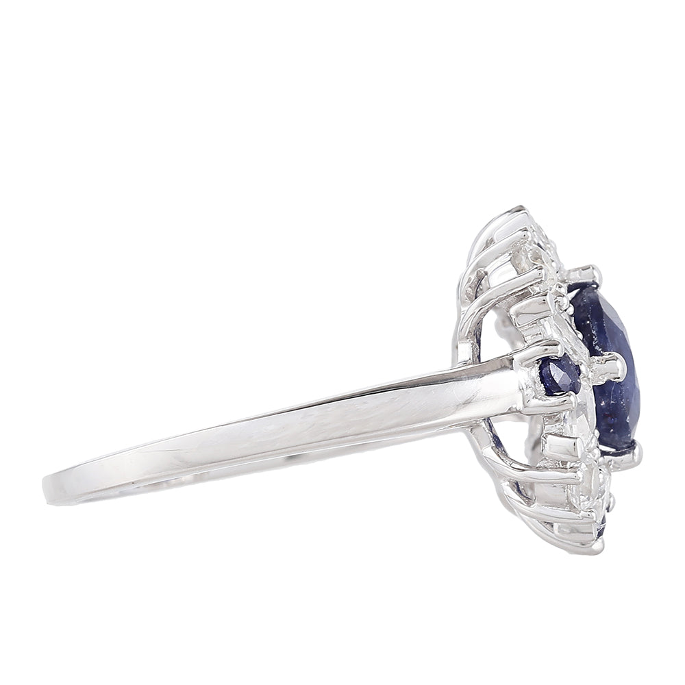 Ezüst Gyűrű Thai Zafírral és Fehér Topázzal 2 