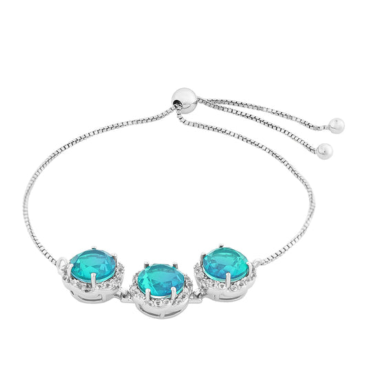 Ezüst Karkötő Páva Kvarccal és Fehér Topázzal