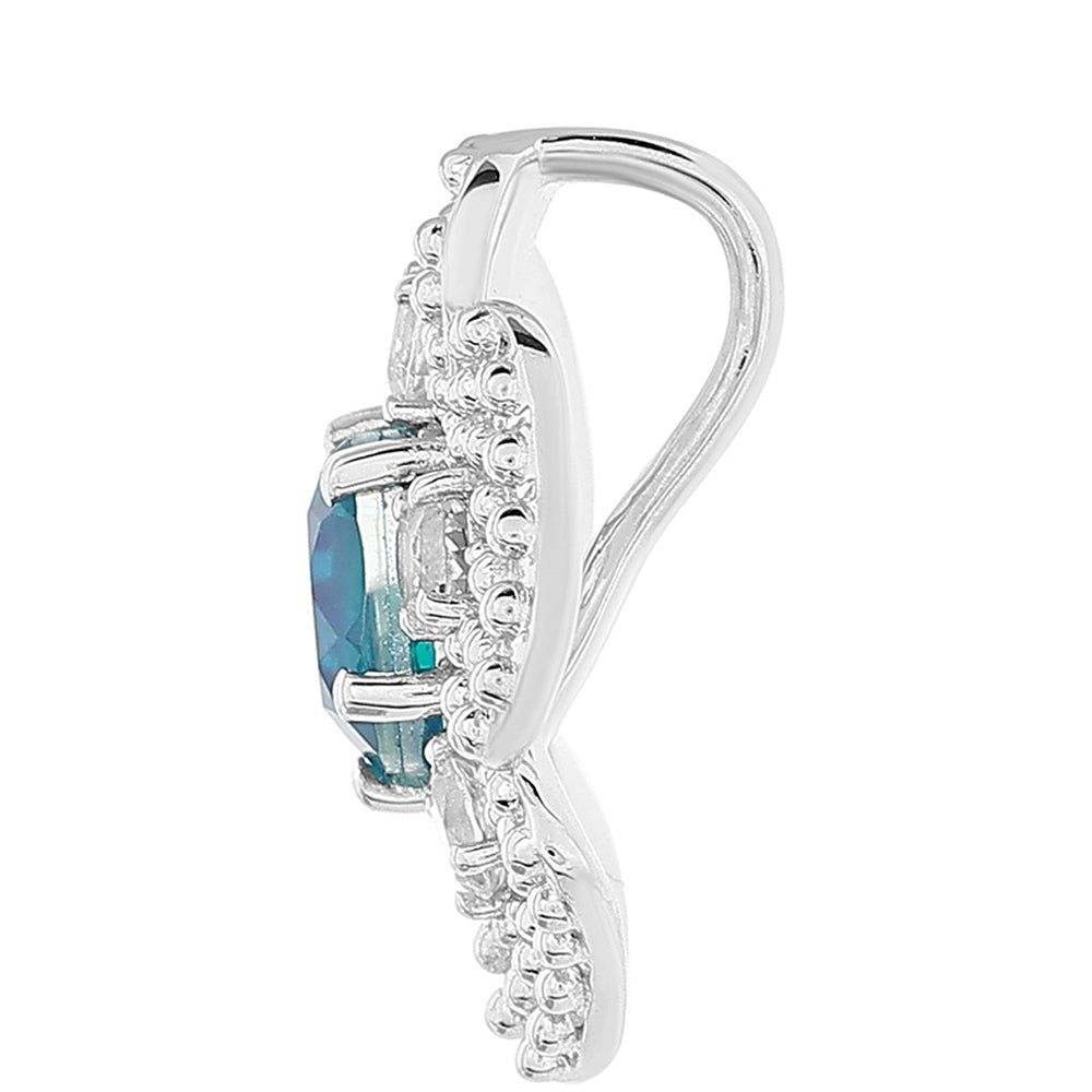 Ezüst Medál Páva Kvarccal és Fehér Topázzal 2 