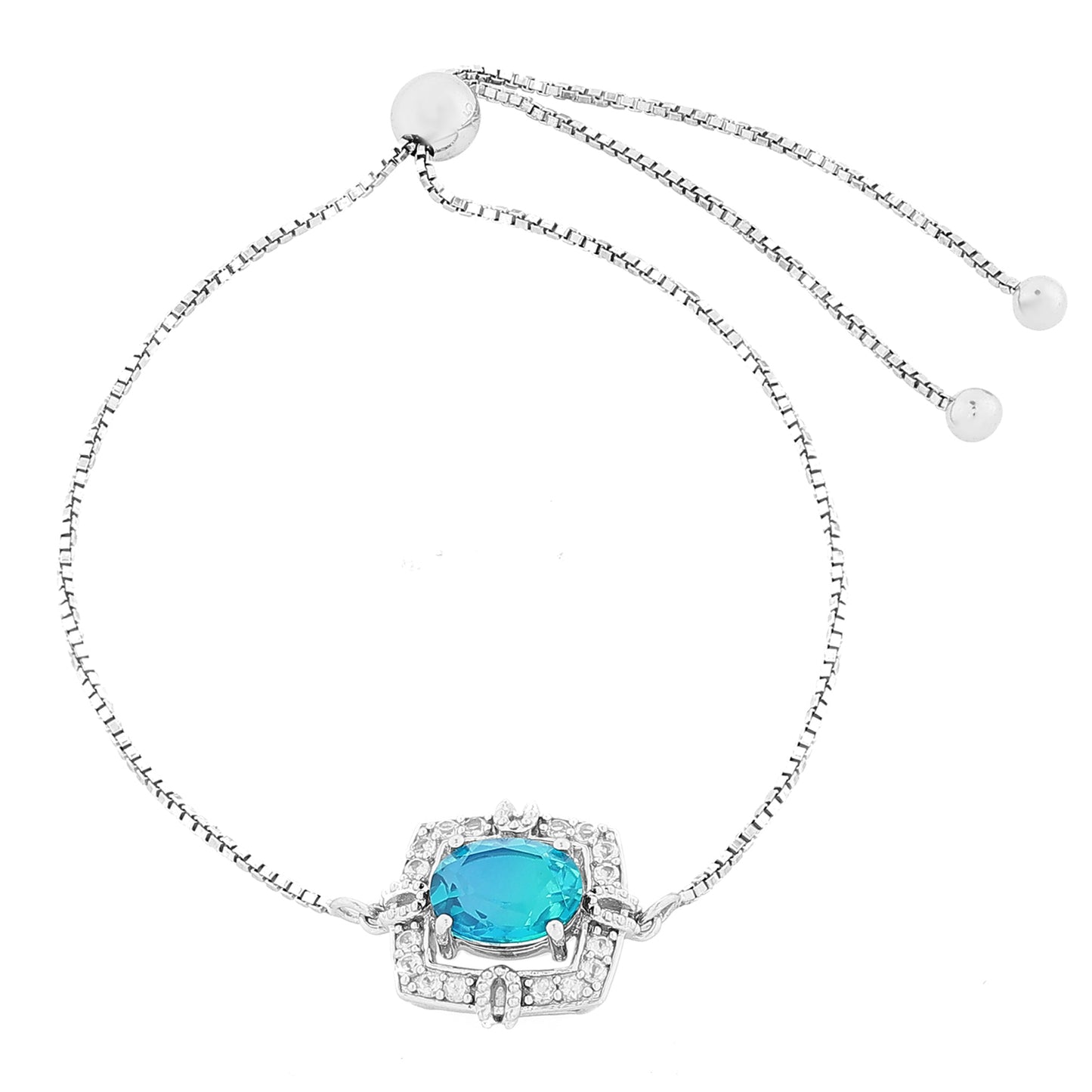 Ezüst Karkötő Páva Kvarccal és Fehér Topázzal