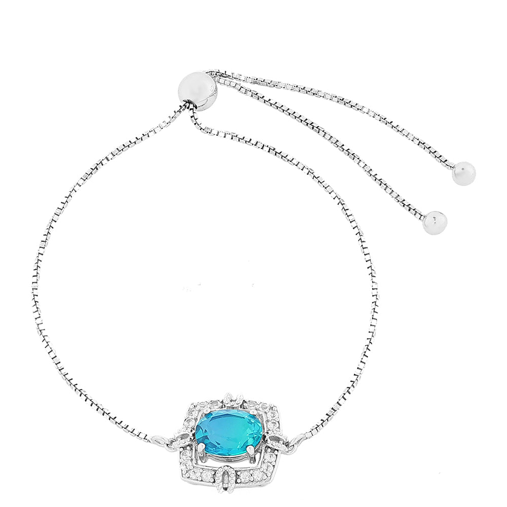 Ezüst Karkötő Páva Kvarccal és Fehér Topázzal 1 