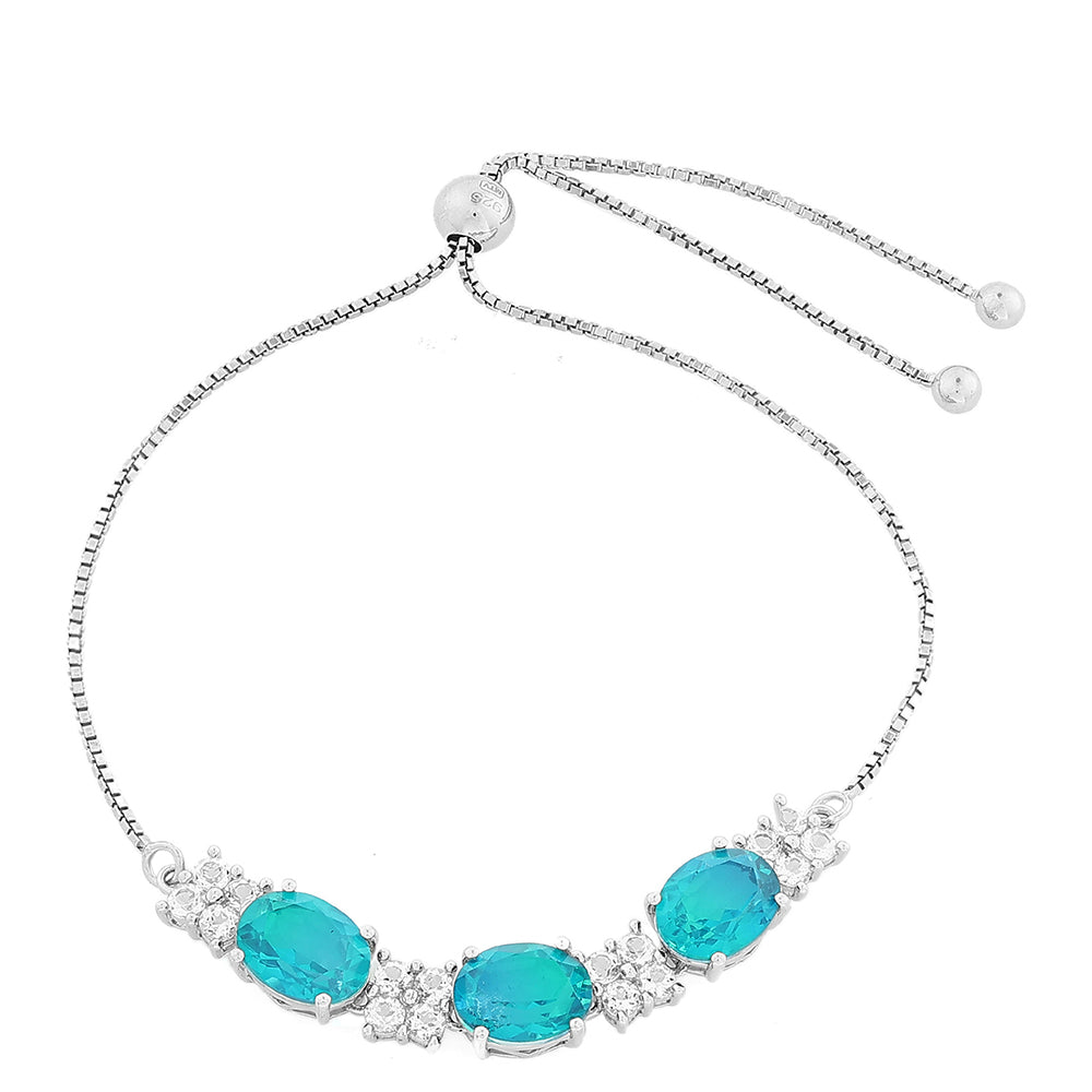 Ezüst Karkötő Páva Kvarccal és Fehér Topázzal 1 