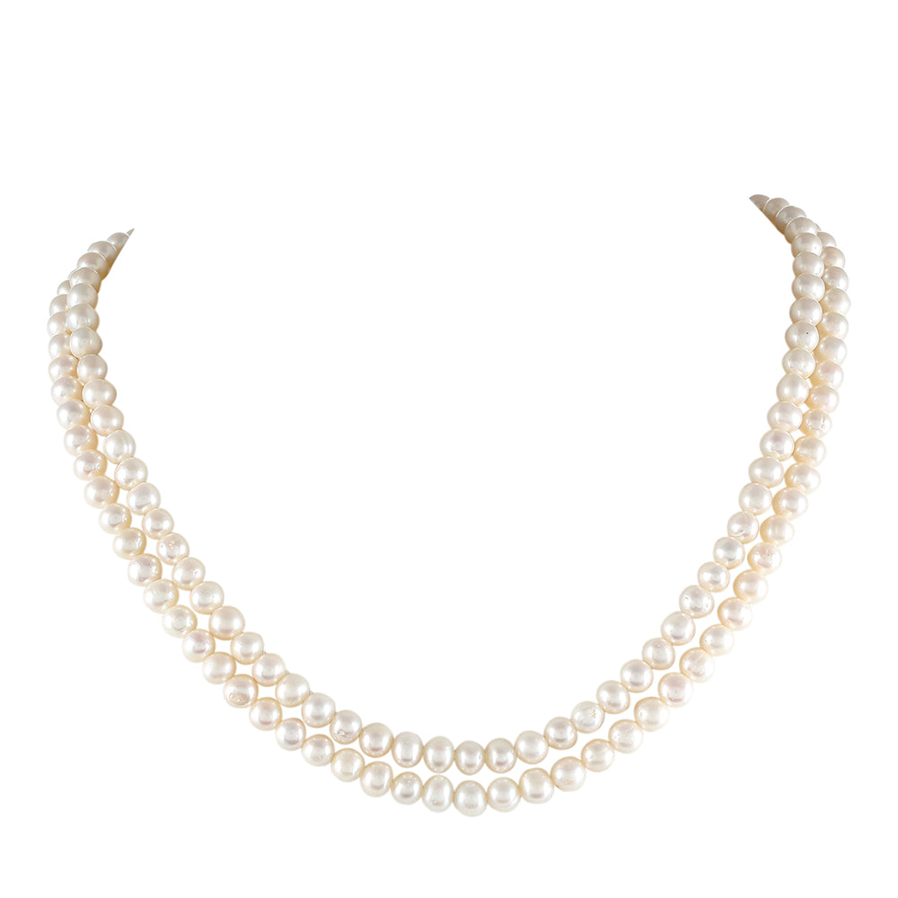 Arannyal Bevont Ezüst Nyaklánc Barokk Édesvízi Tenyésztett Gyönggyel 1 