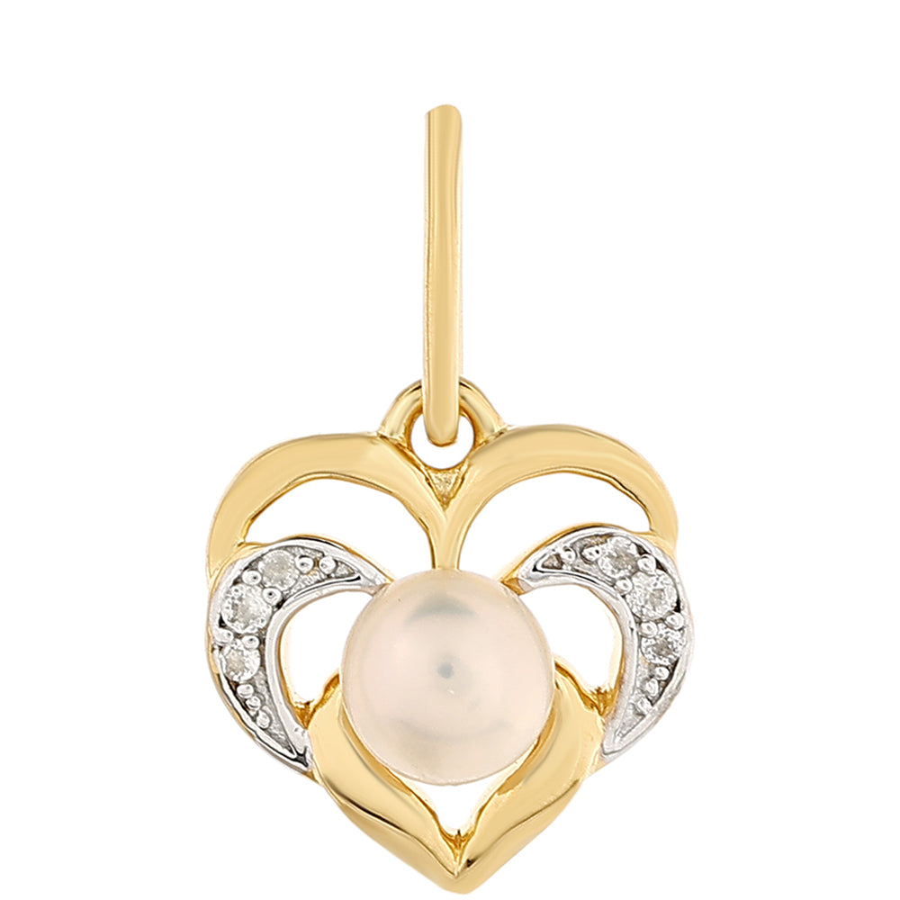 Arannyal Bevont Ezüst Medál Barokk Édesvízi Tenyésztett Gyönggyel és Fehér Topázzal 1 