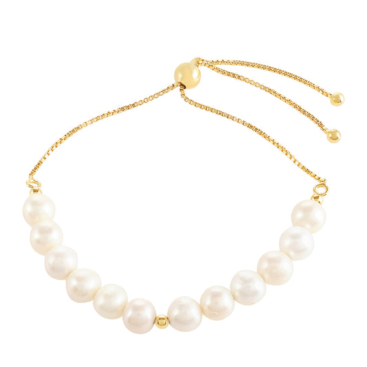 Arannyal Bevont Ezüst Karkötő Barokk Édesvízi Tenyésztett Gyönggyel