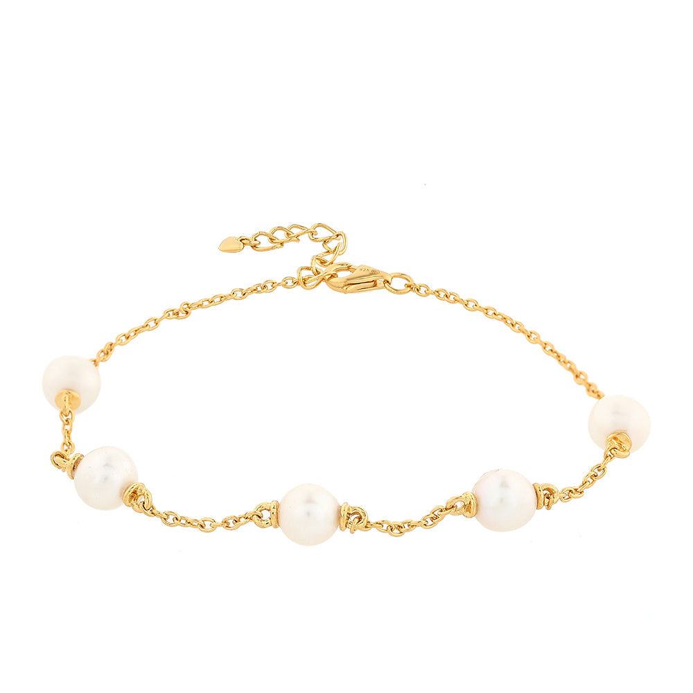 Arannyal Bevont Ezüst Karkötő Barokk Édesvízi Tenyésztett Gyönggyel 2 