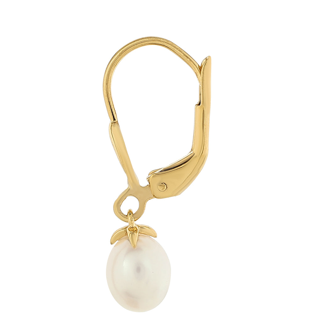 Arannyal Bevont Ezüst Fülbevaló Barokk Édesvízi Tenyésztett Gyönggyel 2 