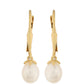Arannyal Bevont Ezüst Fülbevaló Barokk Édesvízi Tenyésztett Gyönggyel