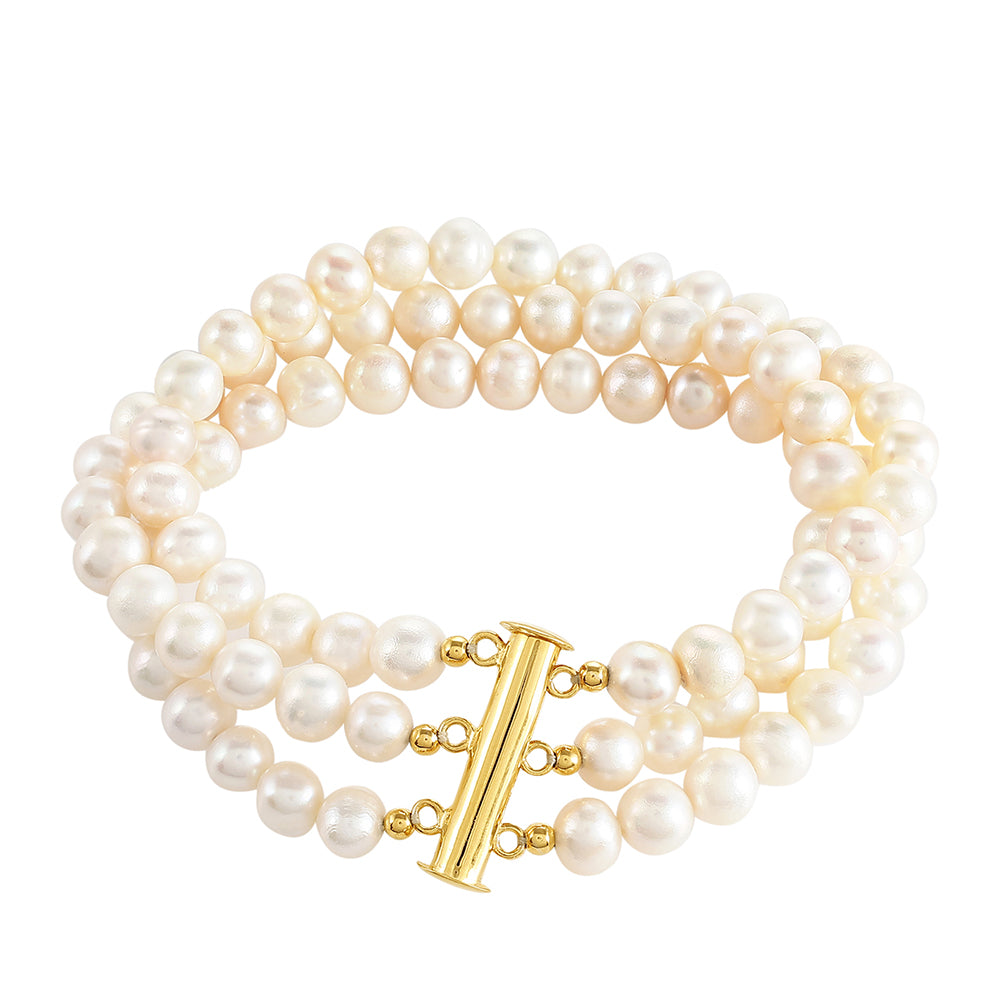 Arannyal Bevont Ezüst Karkötő Barokk Édesvízi Tenyésztett Gyönggyel 1 