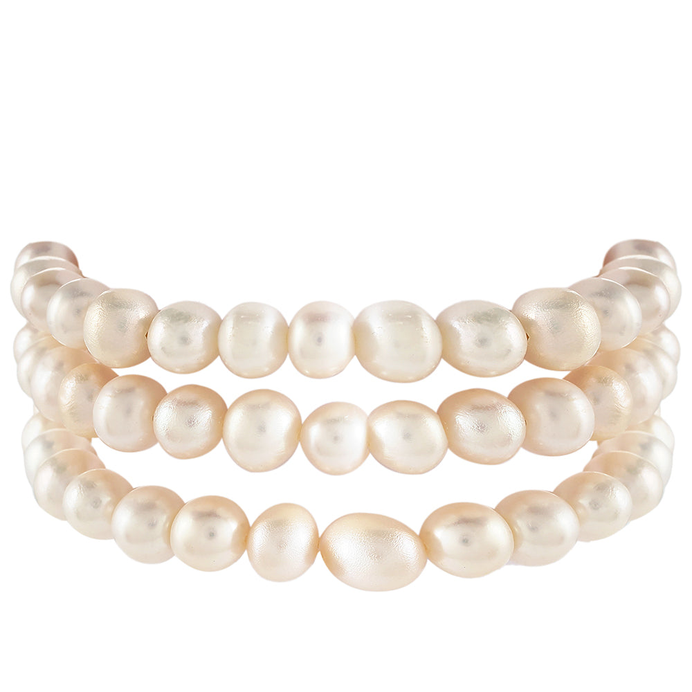 Arannyal Bevont Ezüst Karkötő Barokk Édesvízi Tenyésztett Gyönggyel 2 