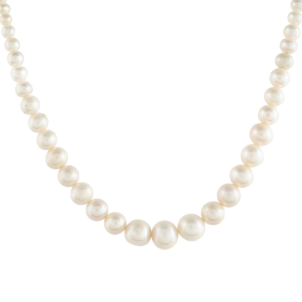 Arannyal Bevont Ezüst Nyaklánc Barokk Édesvízi Tenyésztett Gyönggyel