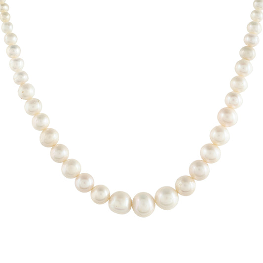 Arannyal Bevont Ezüst Nyaklánc Barokk Édesvízi Tenyésztett Gyönggyel