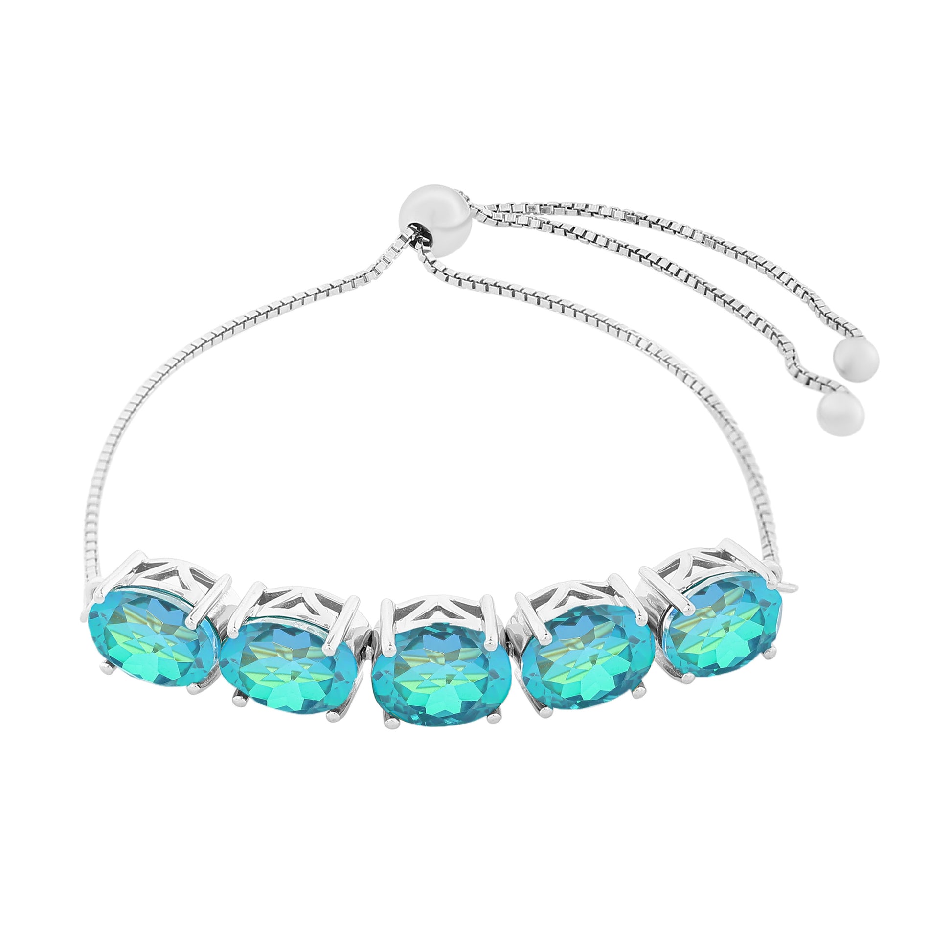 Ezüst Karkötő Páva Kvarccal 4 