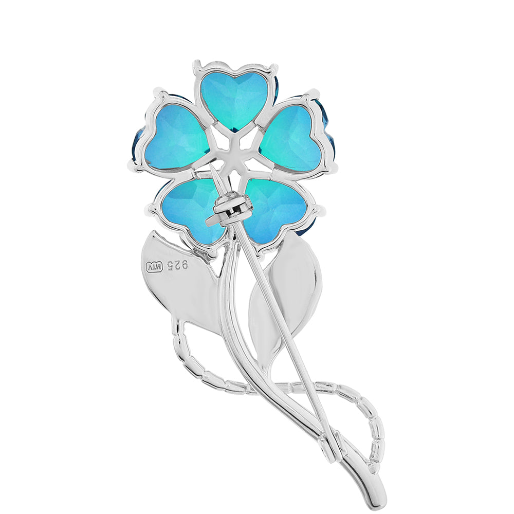 Ezüst Bross Páva Kvarccal 2 