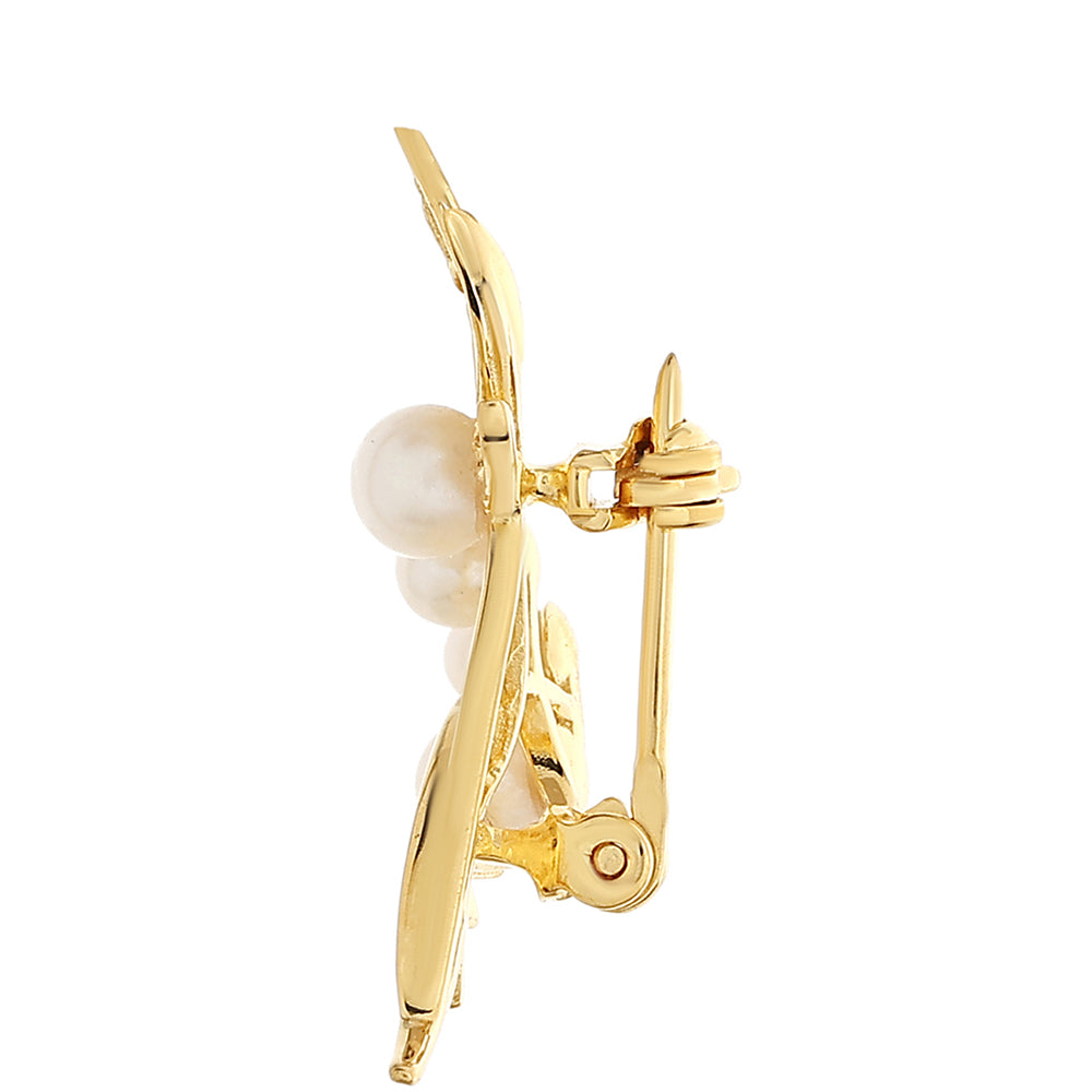 Arannyal Bevont Ezüst Bross Barokk Édesvízi Tenyésztett Gyönggyel 2 