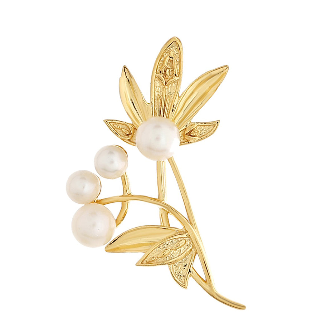 Arannyal Bevont Ezüst Bross Barokk Édesvízi Tenyésztett Gyönggyel 1 