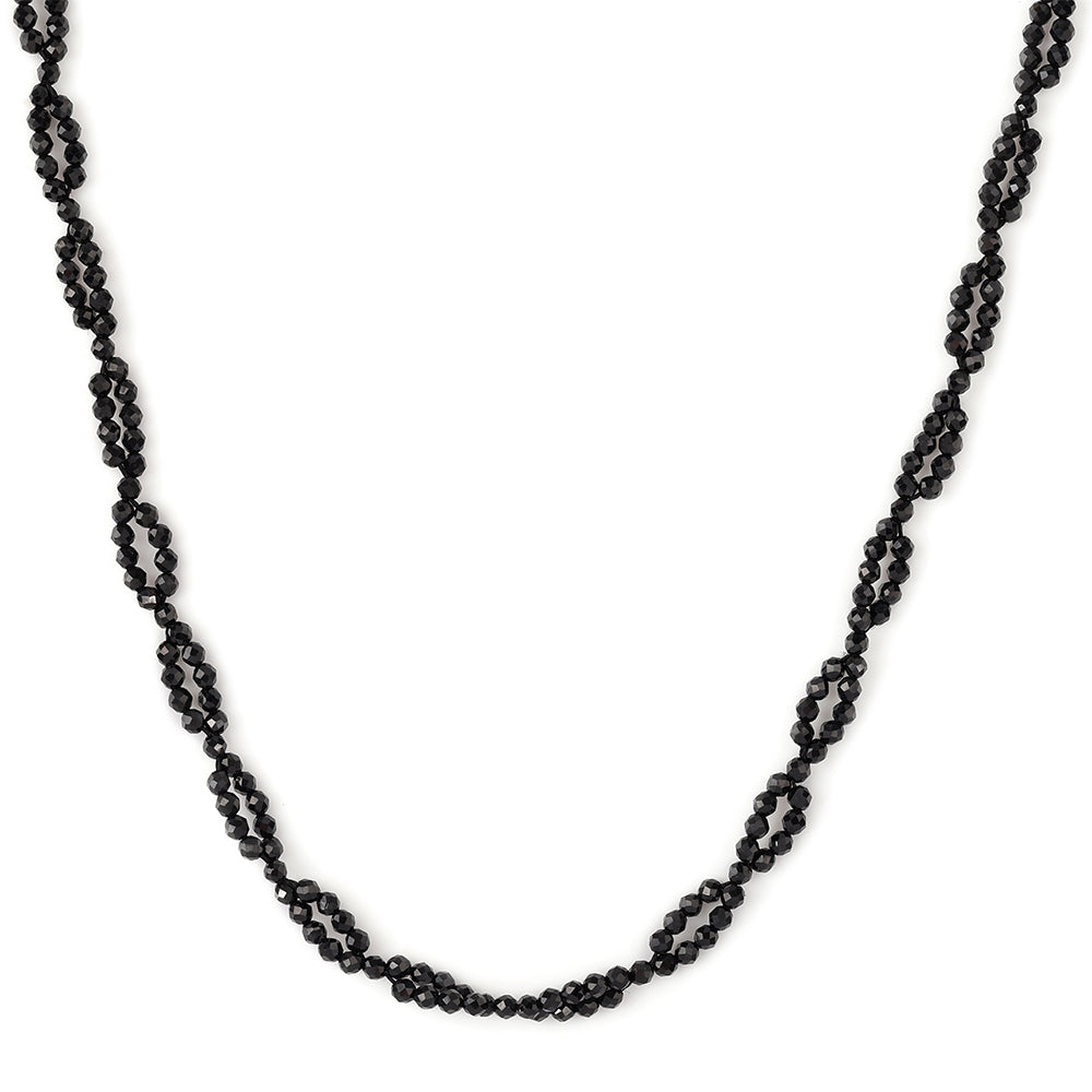 Arannyal Bevont Ezüst Nyaklánc Fekete Spinellel 4 