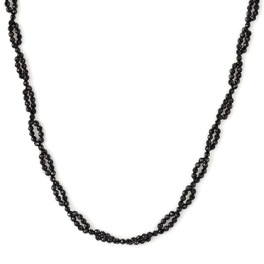 Arannyal Bevont Ezüst Nyaklánc Fekete Spinellel