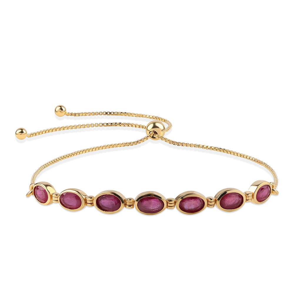 Arannyal Bevont Ezüst Karkötő Mozambiquei Rubinnal 1 