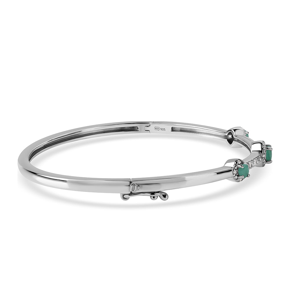 Ezüst Karkötő Brazil Smaragddal és Fehér Topázzal 2 