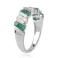 Ezüst Gyűrű Brazil Smaragddal és Fehér Topázzal
